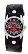 Vintage Ink #VI-W50 Women's Tattoo Inspired Wide Leather Strap Watch