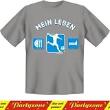 Lustiges Fun T-Shirt: Mein Leben: Essen, Fußball, Schlafen (Größe: S) - Inkl. GRATIS Absperrband!
