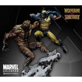  Marvel Comics Premium Miniatures: Wolverine vs. Sabertooth (69mm/73mm)