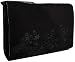 Black Shadow Floral 15.4 inch Laptop Padded Compartment Shoulder Messenger Bag for K-Cliffs Lifestyle