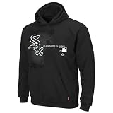 MLB Boys' Chicago White Sox Authentic Collection Change Up Hooded Perfect Fleece Pullover (Pro Black, Medium)