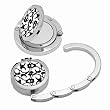 Designer Collection Embossed Mirrored Purse Hook/hanger, Silver & Black Pattern