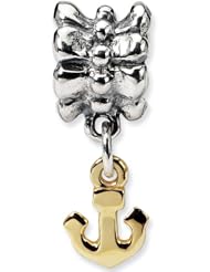 Reflection Beads Silver and 14k Anchor Travel Dangle