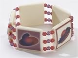 Set of 12 Red Hat Society Beaded Stretch Bangle Bracelets #15148