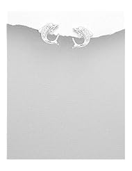 Dolphin CZ Earrings In 92.5 Sterling Silver