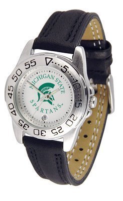 Michigan State Spartans Suntime Ladies Sports Watch w/ Leather Band - NCAA College Athletics