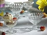 SET OF 4 TRELLIS COLLECTION 6.25 OUNCE PRESSED GLASS FOOTED DESSERT CUPS