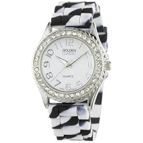 Golden Classic Womens 2219_zebra Savvy Jelly Rhinestone Zebra