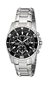 Accurist MB829 Gents Stainless Steel Chronograph Bracelet Watch with Black Dial