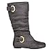 Journee Collection Womens Regular Sized and Wide-Calf Slouch Buckle Microsuede Boot