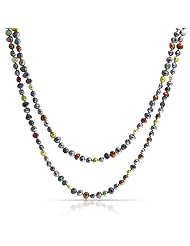 Valentines Day Gifts Bling Jewelry Cultured Pearl Multicolor Long Necklace 54in