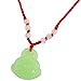 Red String Green Faux Jade Buddha Pendant Jewelry Necklace