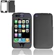 Black Rubber Feel Protex Snap-On Cover Hard Case Cell Phone Protector for Apple iPhone 3G i-phone