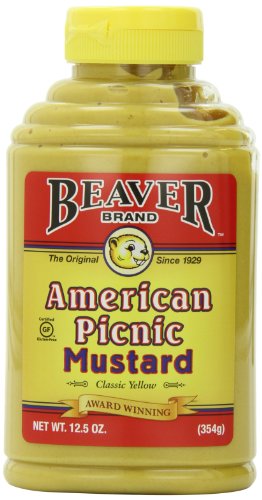 Beaver Brand Yellow Mustard, 12.5-Ounce Squeezable Bottles (Pack of 6)