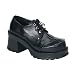 Demonia Trump-102 2.75 Inch 3 Eyelet Black Pump Chunky Heel Shoes Size 7