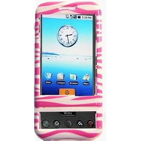 Pink Zebra White Swirl Snap-On Cover Hard Case Protector for HTC Google G1 Gphone Android