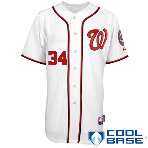 Bryce Harper Authentic Cool Base By Majestic Washington Nationals White Home Jersey Size 52