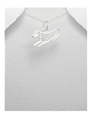 Dog Pendant Necklace In Sterling Silver