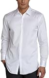 HUGO BOSS Men's Max Slim Fit Small Herringbone,White,17.5 Regular