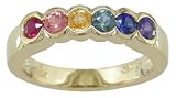 18KT Rainbow Sapphire Band