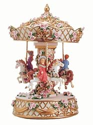 Twinkle Rotating Victorian Carousel With Children