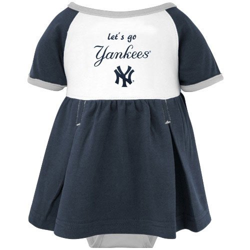 Majestic New York Yankees Infant Girls Tri-Color Creeper Dress (18 Months)