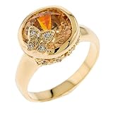 Designer Inspired Butterfly Citrine Gemstone Ring