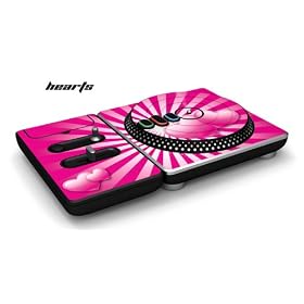 New DJ Hero Turntable Controller Protective Skin, Fits Xbox 360, Playstation 2 & 3 - Hearts Pink