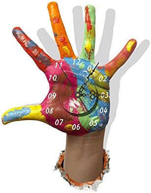 AsianUp- Wall Clock + 3D Wall stickers DIY Modern Art Design Movement Silent " Hand Broke the Wall " Realistic Decoration Home Living Room Bed Room Chicken Removable Murals Decor Gift