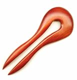 Hair Stick Red Cardinal Wood - Simple Round - 5 inch - USA Made
