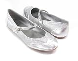 Silver Glitter Shiny Two-tone Maryjane Flat Buckle Womens