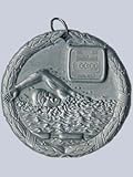 Award Medals: Quick Ship Swimming Medal - Silver (Neck Ribbon Included!)