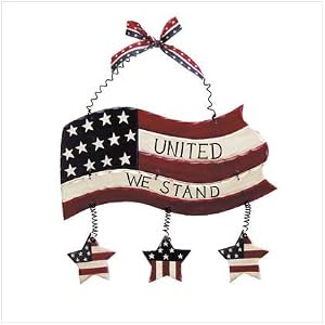 Wood Flag Wall Plaque - Style 34190
