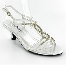 Womens Mid Heel Diamante Plait Sandals