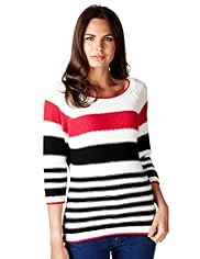 Per Una Pure Cotton Nautical Striped Knitted Jumper