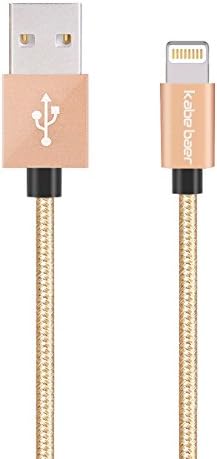 Kabe Baer iPhone 6S Charger,USB Sync and Charging Data Cable for iPhone 7/6/6s/5/5S/5C/S4, iPad 4, iPad Air 1/2, iPad Mini 1/2/3- 3.2 Feet 1 Meter-Gold