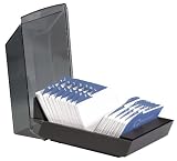 Rolodex 67011 Rolodex Covered Business Card File, 500 2-1/4x4 Cards, 24 A-Z Guides, Black