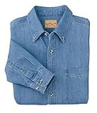 NEW Port Authority - Long Sleeve Denim Shirt Faded Denim-L