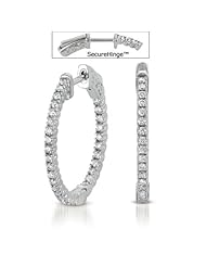 14K White Gold 0.72cttw Round Diamond Earring