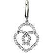 14K White Gold Diamond Heart Charm - 0.25 Ct.