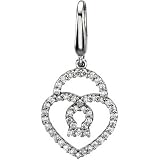 14K White Gold Diamond Heart Charm - 0.25 Ct.