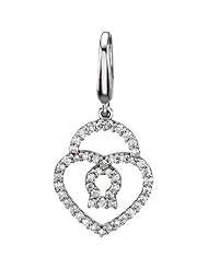 14K White Gold Diamond Heart Charm - 0.25 Ct. -- LIFETIME WARRANTY