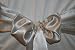 Silver Satin Wedding Chair Sash Bows (Set of 10)