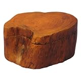 Hand-carved Teak Wood Decorative Storage / Gift Box Natural Finish (Thailand)