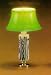 Miniature Blue Table Lamp with a Green Shade