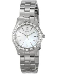GUESS Womens G86149L Petite Sport & Sparkle Crystal Silver-Tone Watch