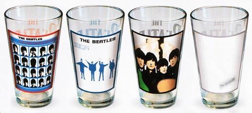 The Beatles 4 Pk Pint Set (Hard Day's, Help, For Sale, and White)