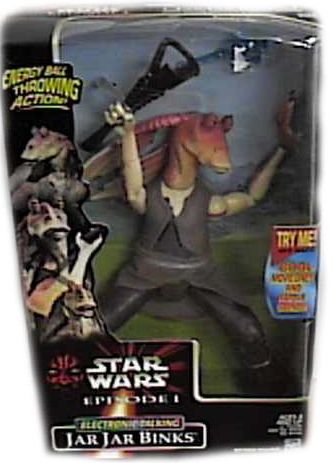 41K0DHDP09L Star Wars Episode I Electronic Talking Jar Jar Binks Action Figure