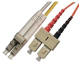 2M Multimode Duplex Fiber Optic Cable (62.5/125) - LC to SC.