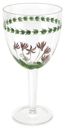 Portmeirion Botanic Garden Hand-Painted Glassware Goblets, Set of 4